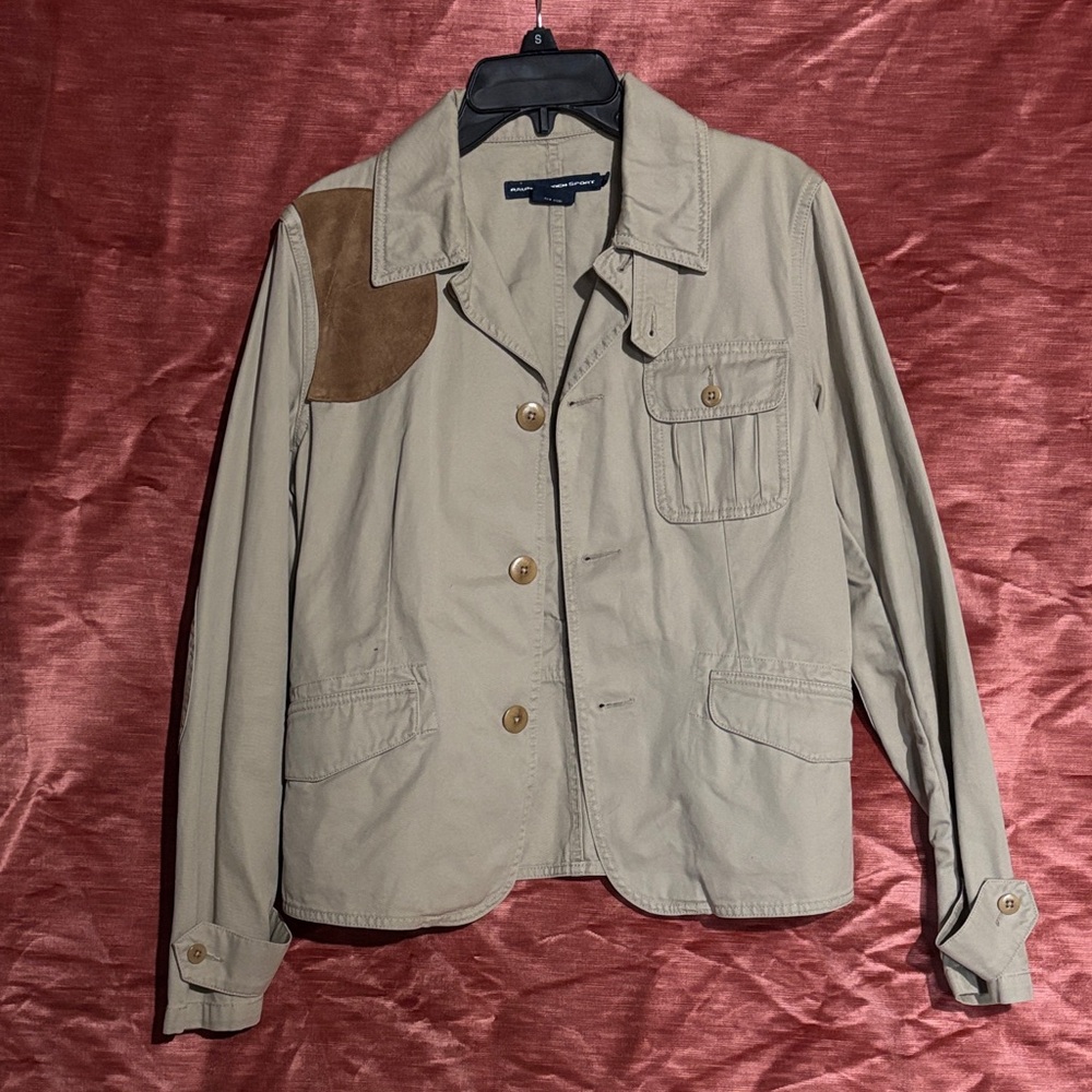 Ralph Lauren Khaki Jacket with Suede Detail